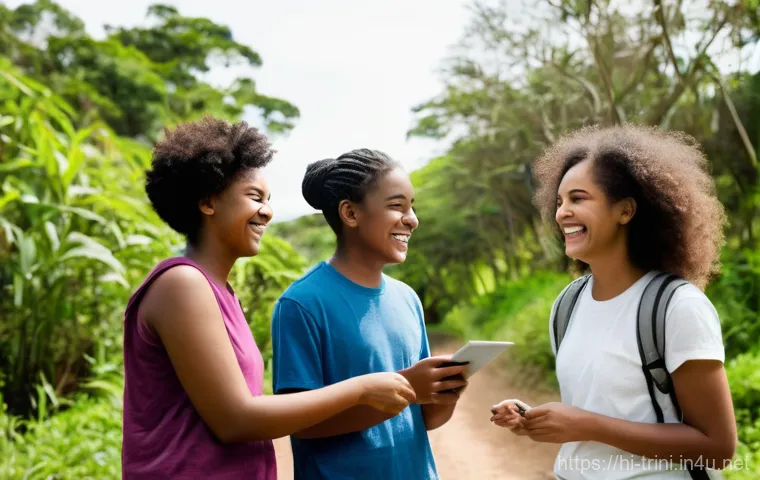 트리니다드 토바고에서 로컬 친구 사귀는 법 - **Prompt:** A lively and authentic depiction of Trinbagonian culinary culture fostering connections....