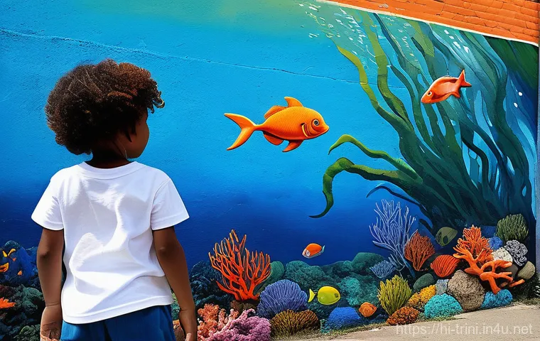 트리니다드 토바고의 길거리 예술과 그래피티 문화 - **A Vibrant Carnival Dance Mural in Port of Spain**
    A large, highly detailed street art mural pa...