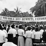 트리니다드 토바고 독립 과정 - A vibrant historical scene depicting local leaders of Trinidad and Tobago in the early 20th century ...