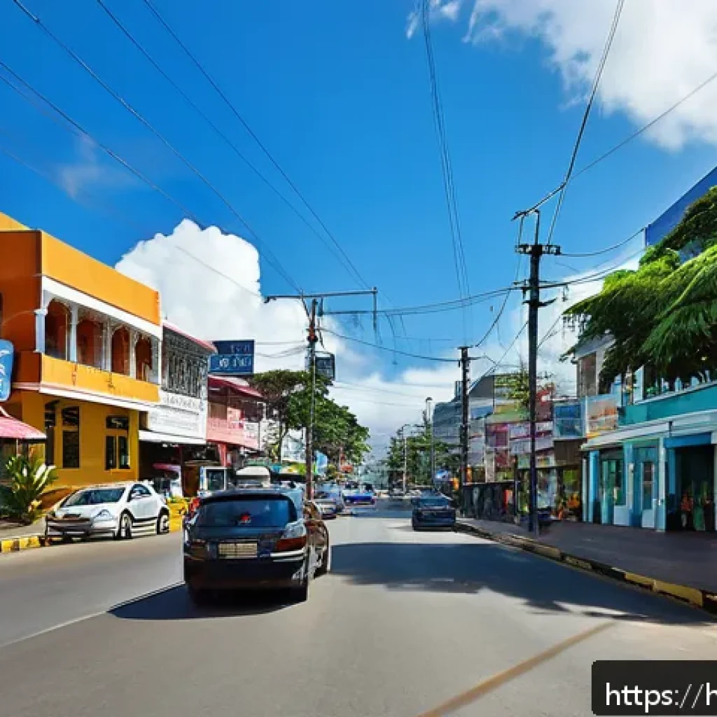 트리니다드 토바고에서 부동산 투자하기 - A vibrant urban scene in Port of Spain, Trinidad and Tobago, showcasing modern commercial and reside...